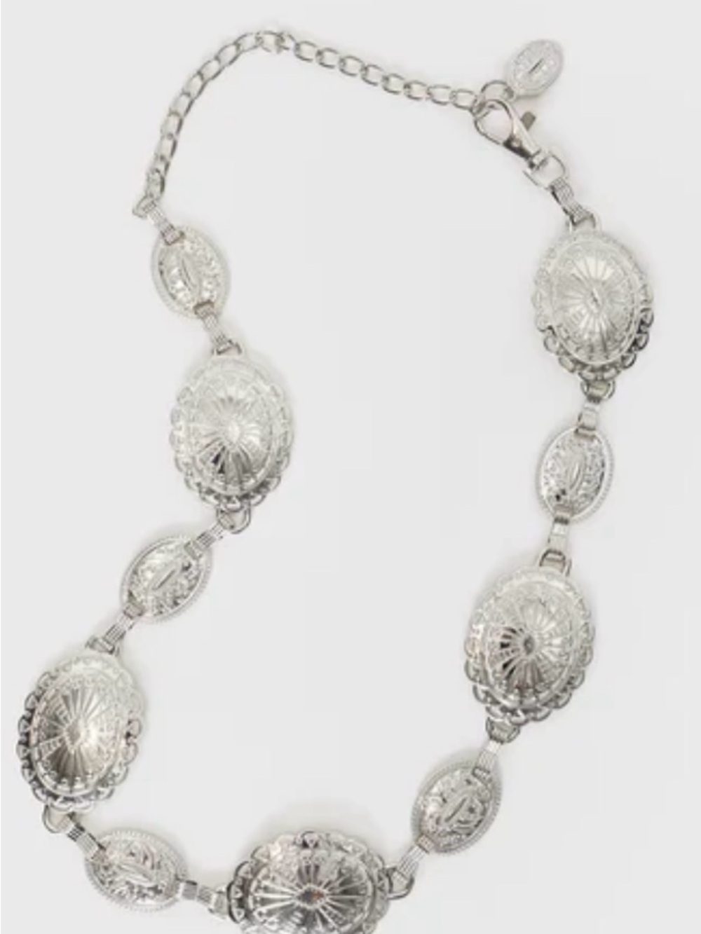Silver Medallion Link Belt - Women Jewelry
